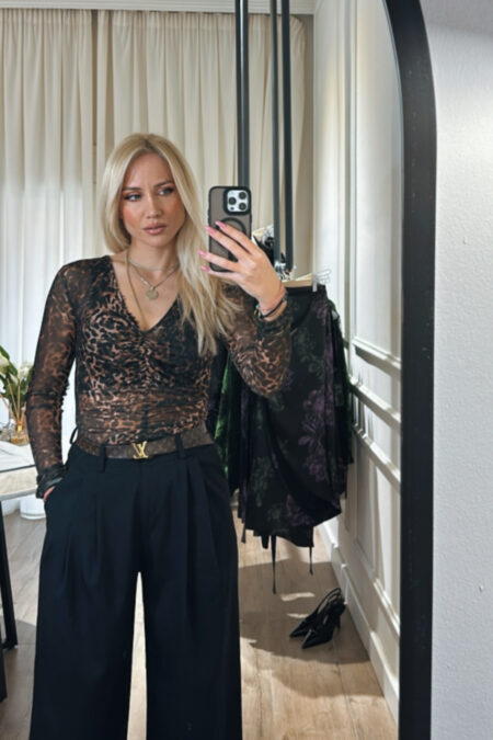 Mesh Leopard Top