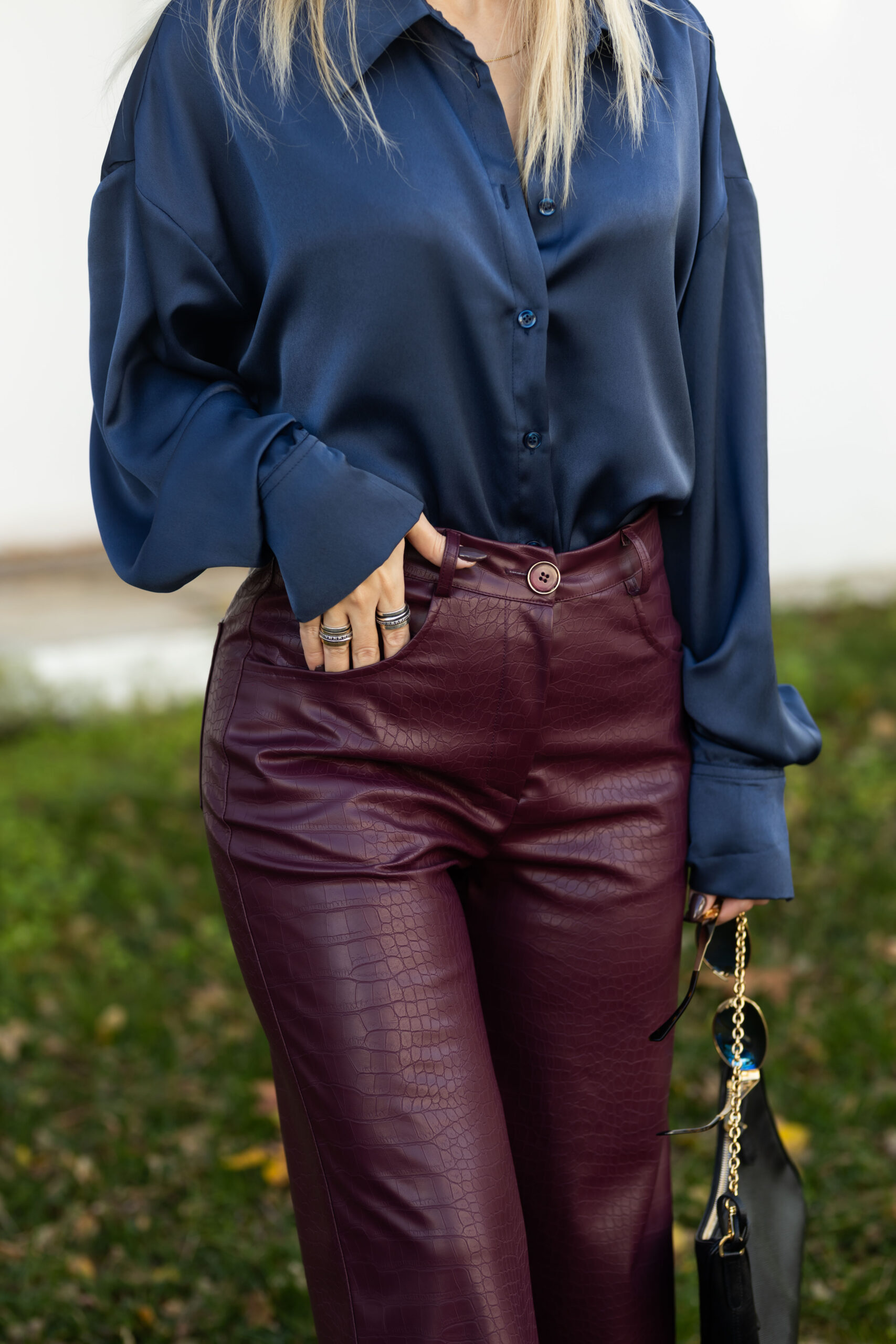 Burgundy Croco Wideleg - Image 3