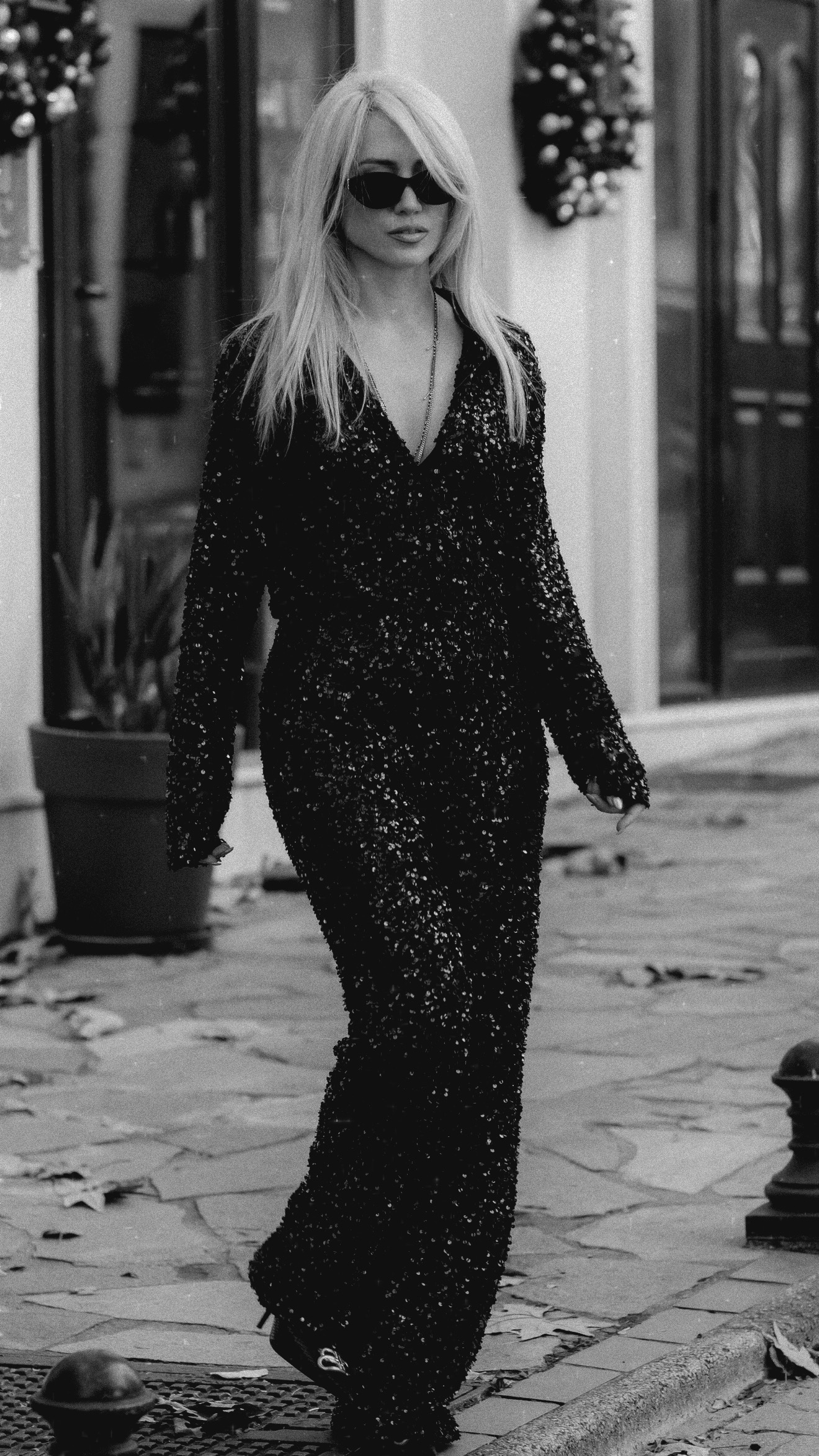 Black Luna Sequins Set