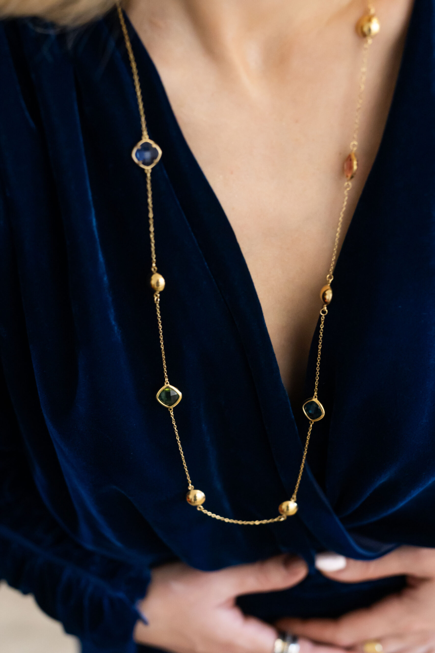 Colorful Stones Long Necklace