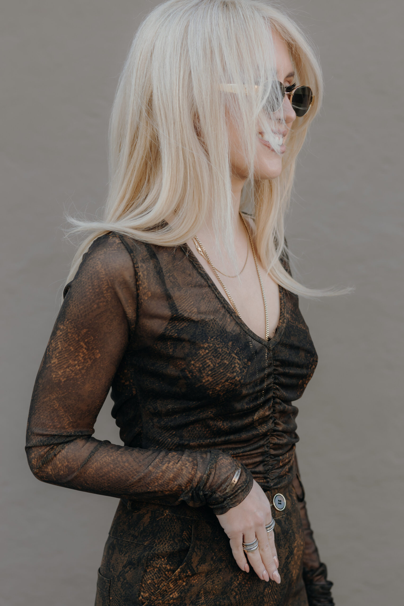 Mesh Brown Pitho Top - Image 8