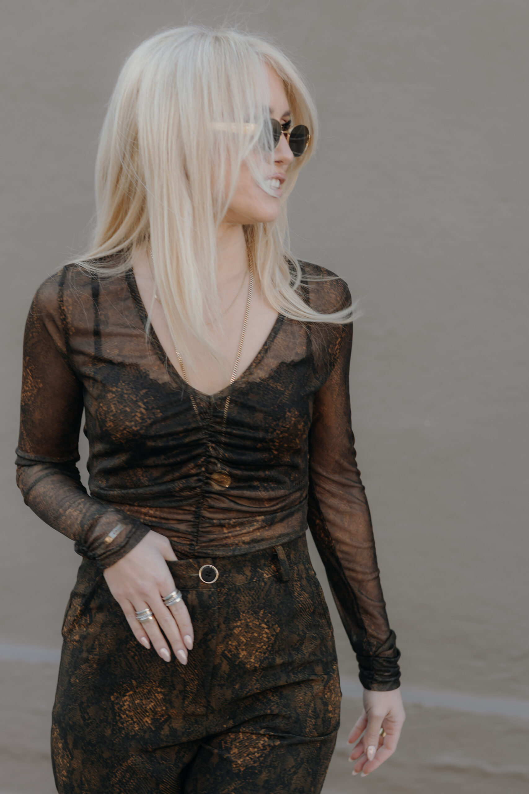 Mesh Brown Pitho Top - Image 7